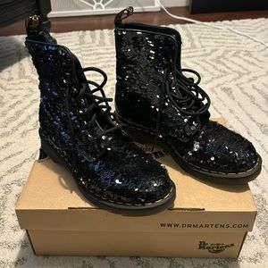 Black Sequin Doc Martens